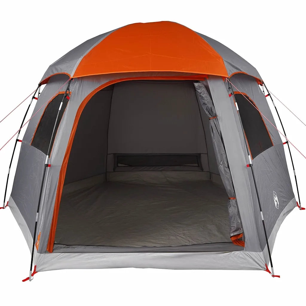Tenda Familiare Igloo 6 Persone-Tenda da campeggio Grigia Arancione Impermeabile