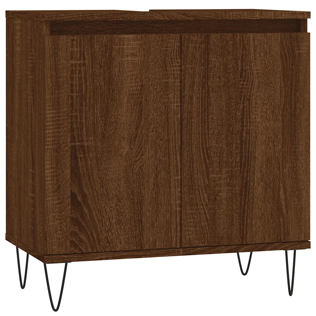 Armadietto Bagno | Armadio da bagno Rovere Marrone 58x33x60cm in Legno Multistrato