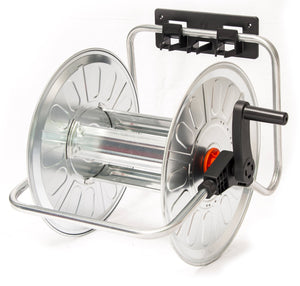 Avvolgitubo Portatile Manuale da Muro 80 mt in Acciaio Zincato Grigio Agrati