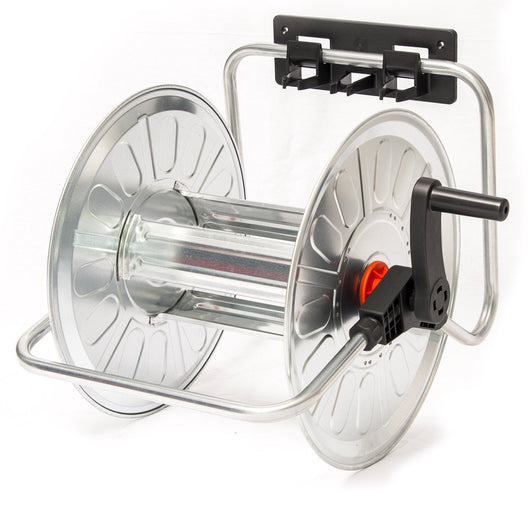 Avvolgitubo Portatile Manuale da Muro 80 mt in Acciaio Zincato Grigio Agrati