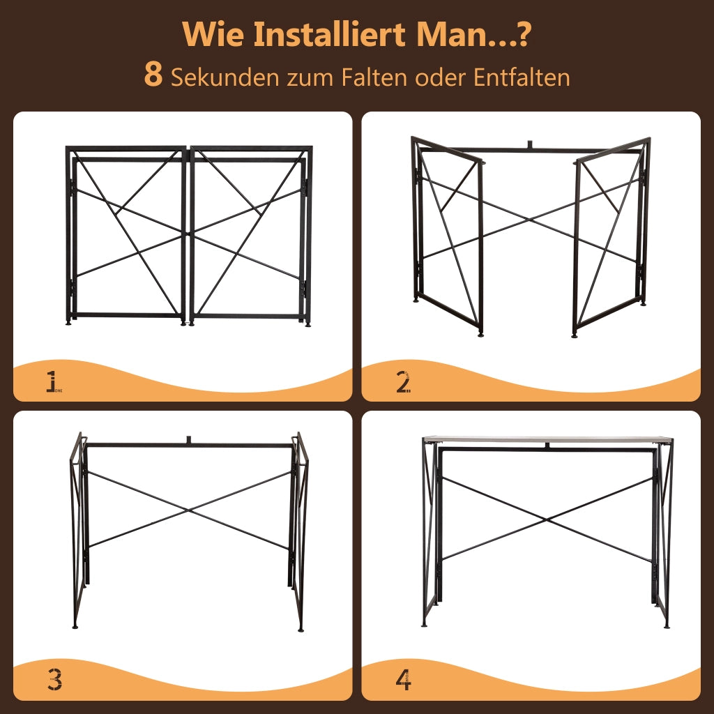 Scrivania pieghevole multifunzionale con struttura in metallo in MDF per piccoli spazi naturale 99 × 50 × 75 cm