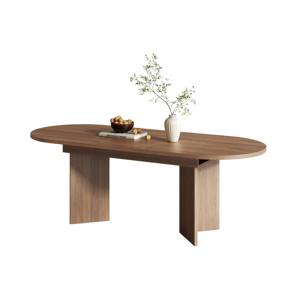 Tavolo da pranzo allungabile 180.0x90.0x75.0 cm per 6-8 persone in MDF noce