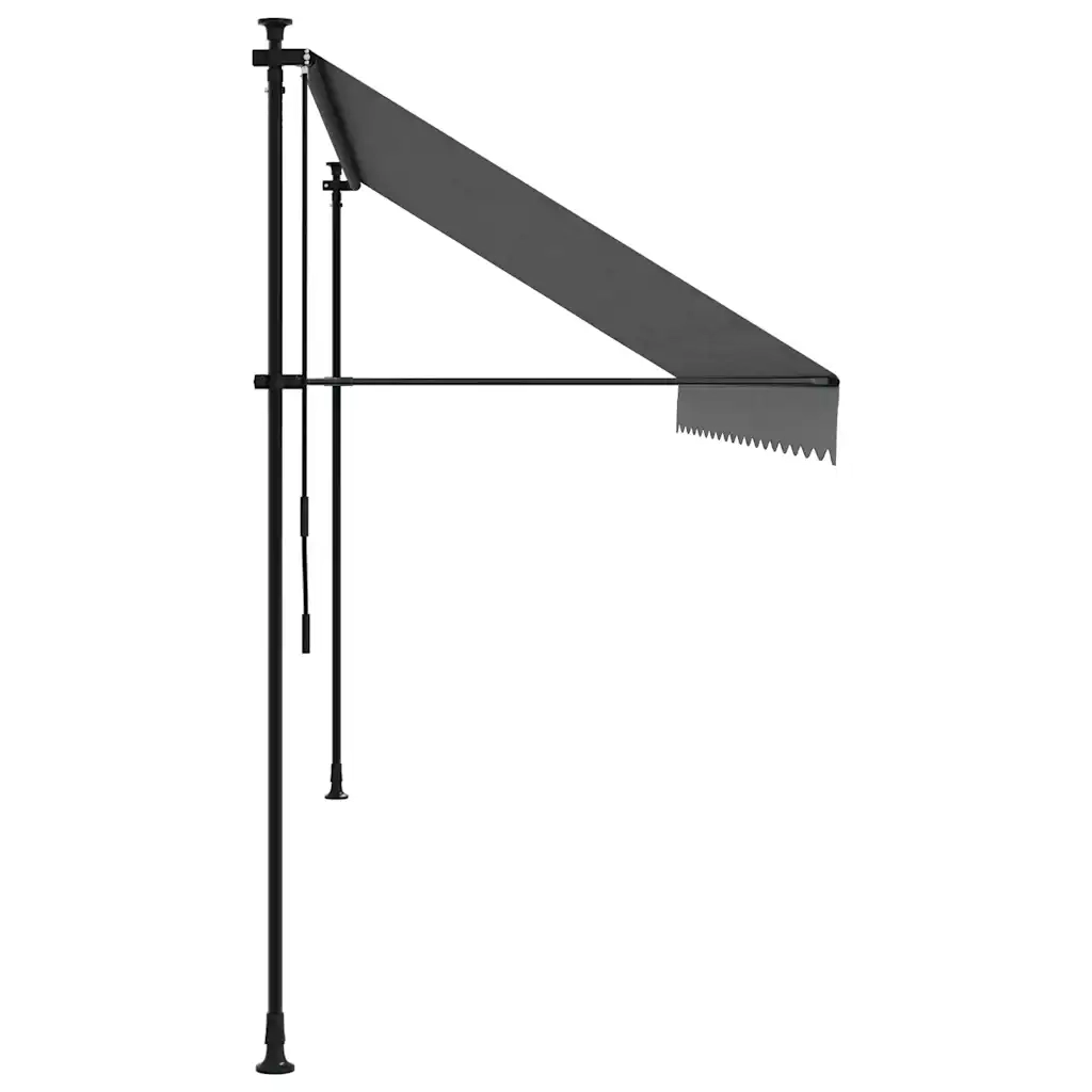 Tenda da Sole Retrattile Antracite 400x150 cm Tessuto e Acciaio 368742