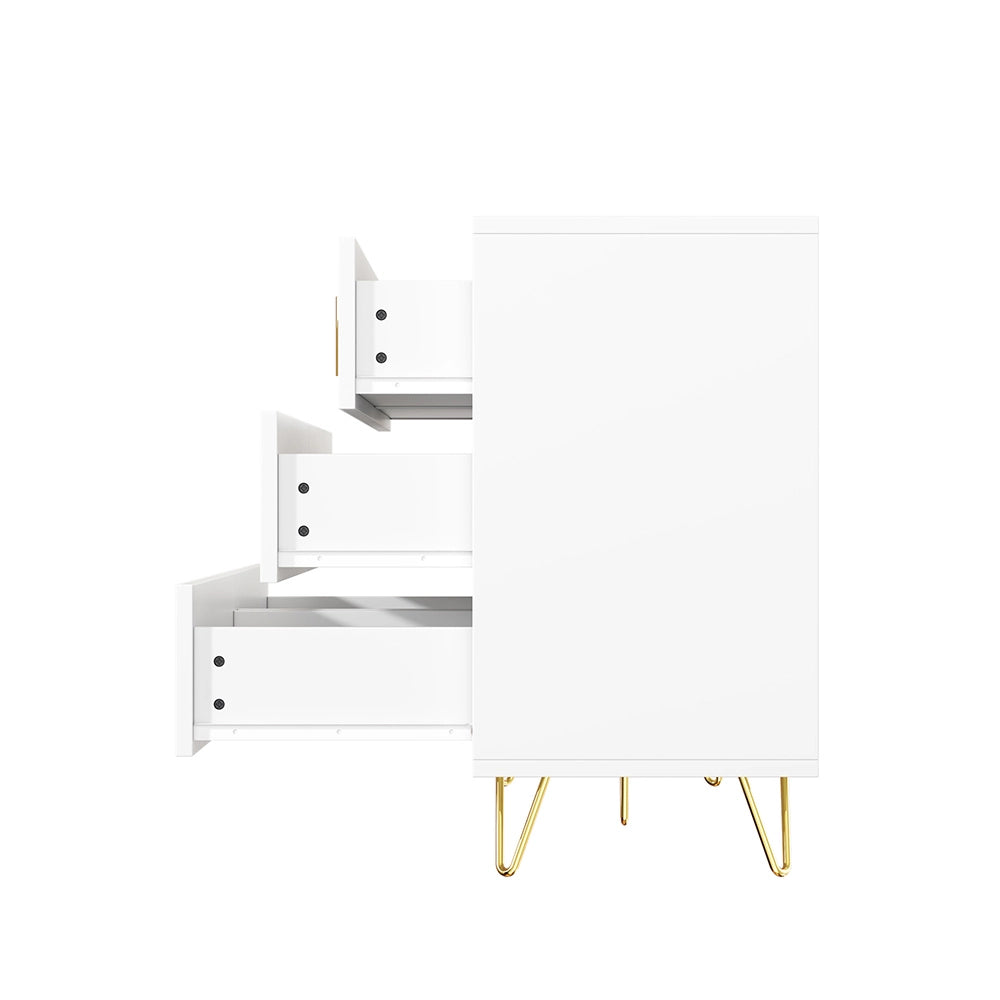 Buffet Moderno - Xylo - 140??40??85 cm - Maniglie Dorate Grande Capacit??