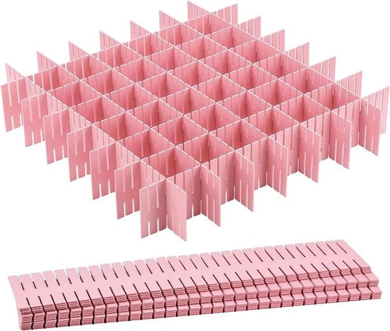 Distributore di corrente regolabile 10 pezzi - Sistema di inserimento di corrente rosso per cassetti per intimo e calze - Organizzatore di scrivania DIY