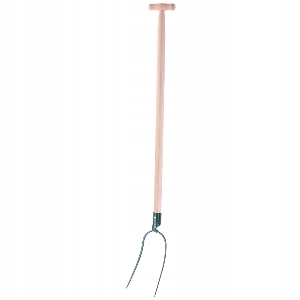 Forca KADAX per letame, fieno, paglia, giardino, a 2 denti, in metallo, 132 cm