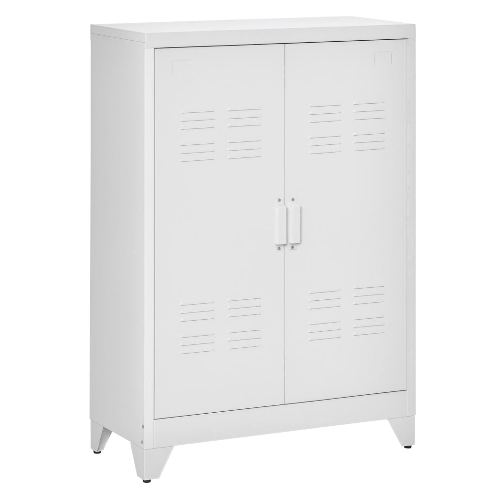 Armadio per ufficio 3 ripiani scorrevoli ¨C zephmum ¨C bianco 75x33x110 cm
