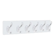Trade Shop - Gancio Appendiabiti Da Parete A 6 File Adesivi Trasparenti Appendere Accessori -