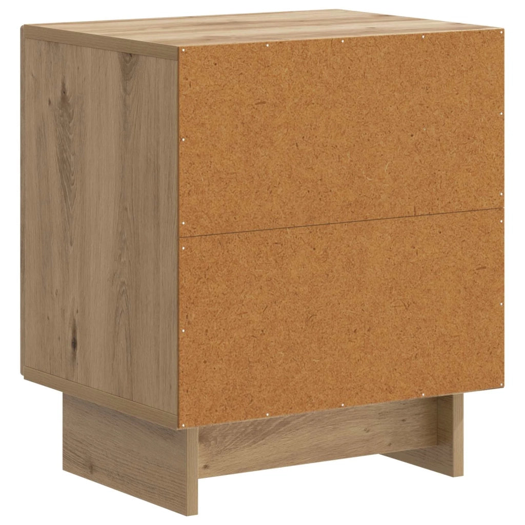 Set di 2 Comodini | Armadio da Notte | Mobiletto da notte Rovere Artigianale 43 x 34,5 x 50 cm