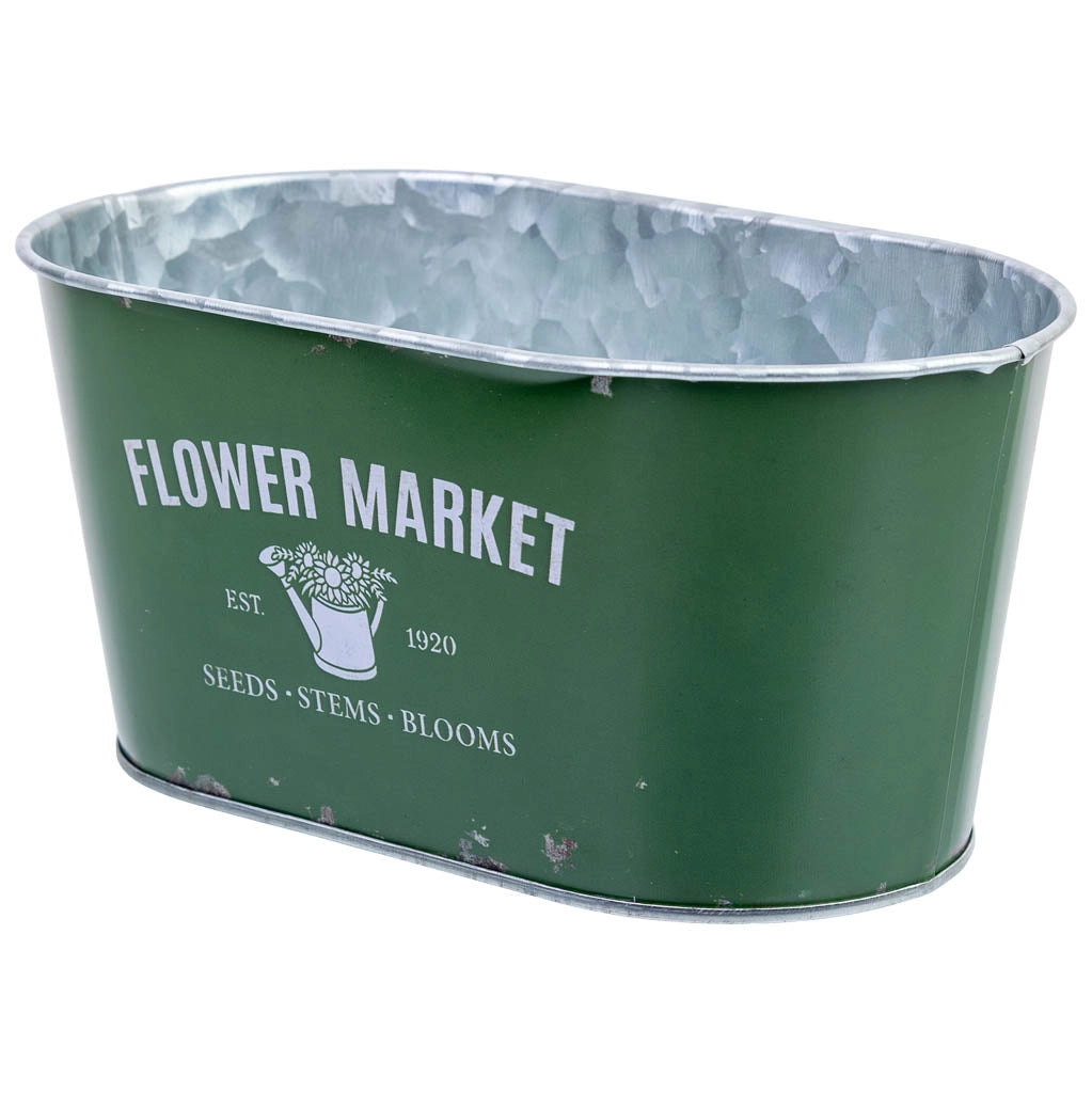 Cestino in metallo verde 19,5x11,5x9 B16,5x8,5