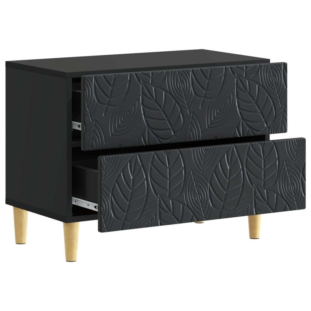 Comodino Nero 62 x 34,5 x 48 cm Legno ingegnerizzato 895006