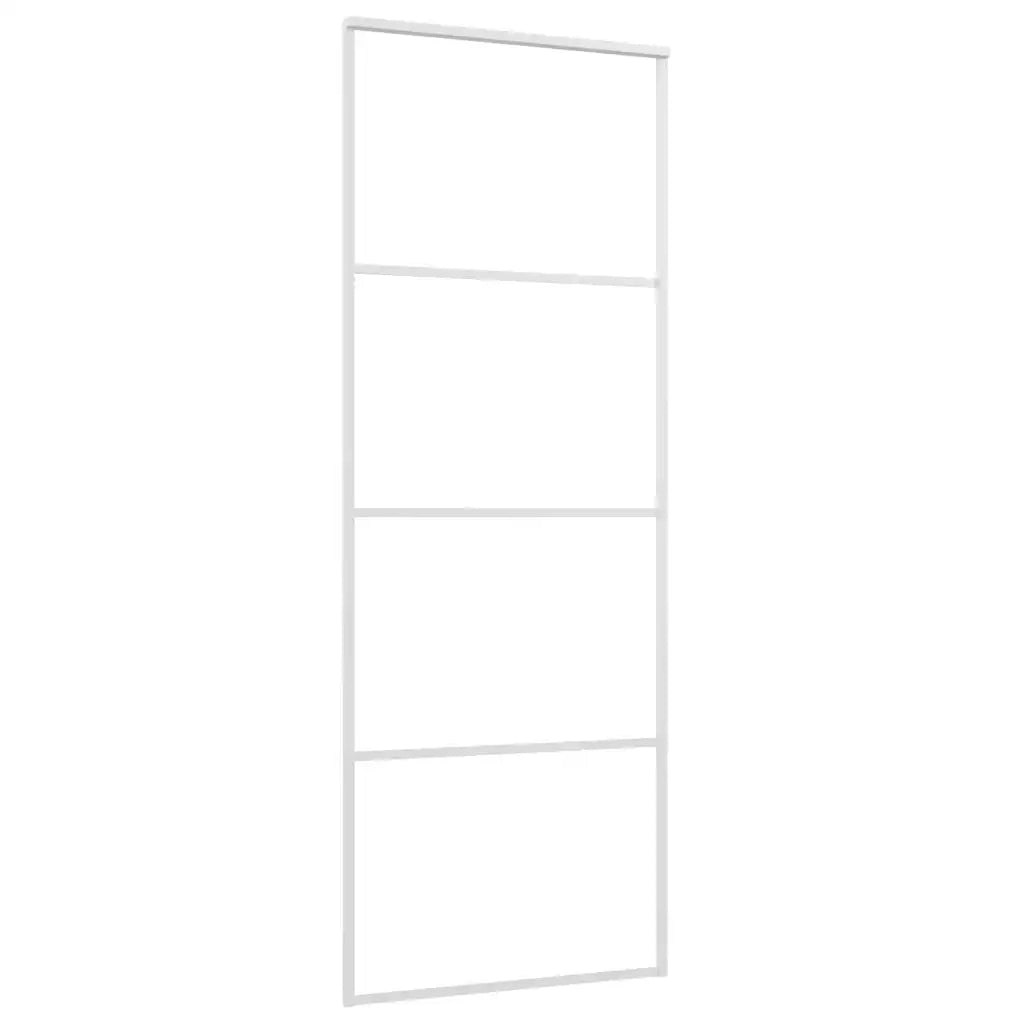 Porta Scorrevole in Vetro ESG e Alluminio 75x205 cm Bianca cod mxl 71613