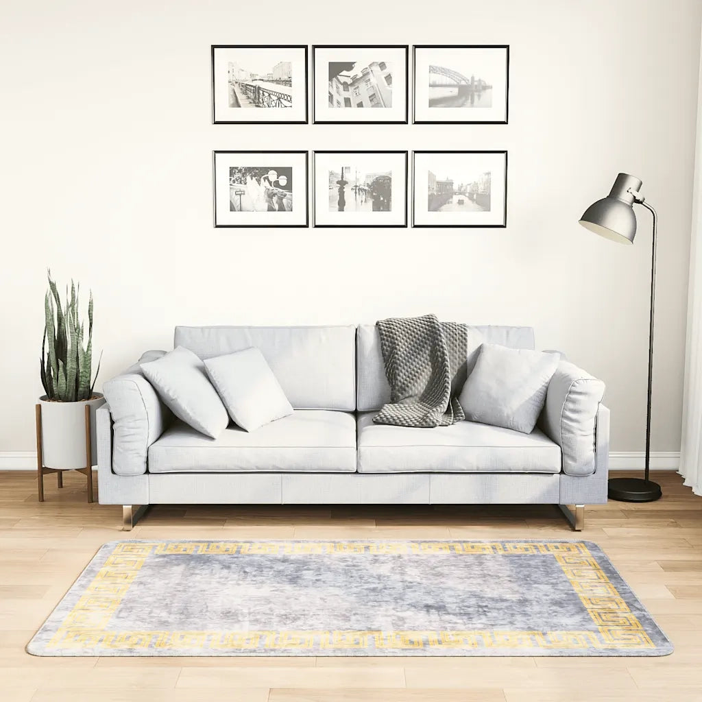 Tappeto Lavabile 80x150 cm Grigio 337934