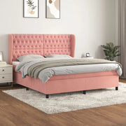 Giroletto a Molle con Materasso Rosa 160x200 cm in Vellutocod mxl 98326