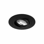 One Recessed Faretto LED da incasso orientabile 50mm con attacco GU10 finitura nero opaco IP20, ideale per illuminazione d'accento di interni