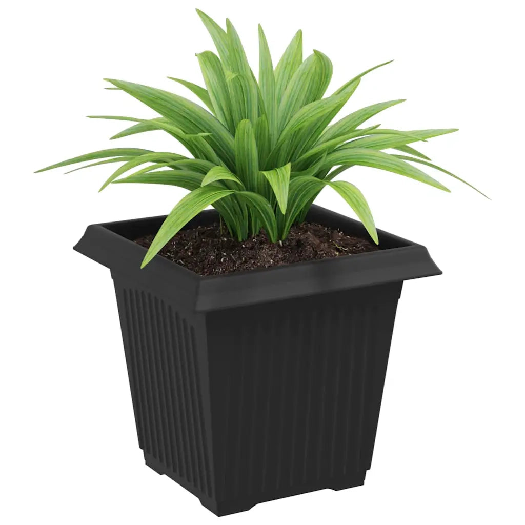 Vaso quadrato per fiori 24 pcs Nero 16 x 16 x 14 cm Plastica 42020348