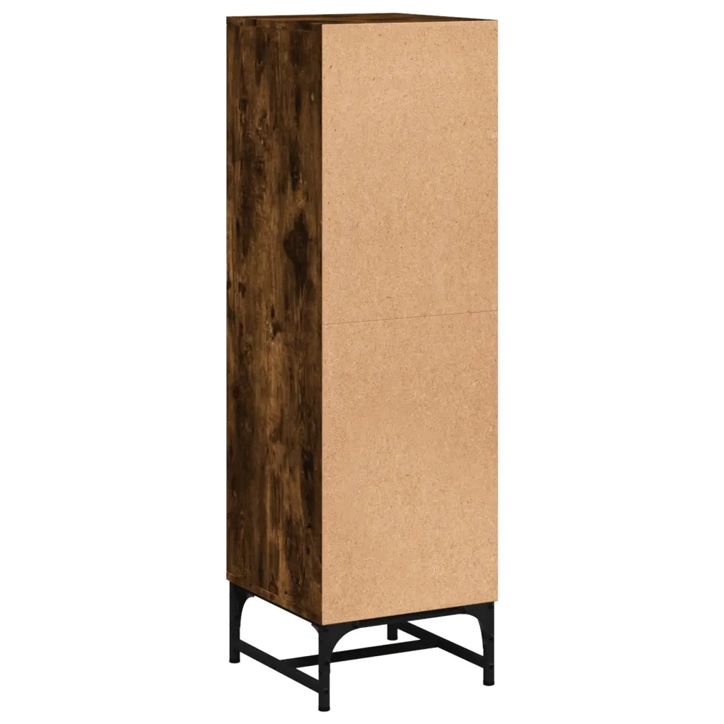 Credenza con Ante in Vetro Rovere Fumo 35x37x120 cm 836564