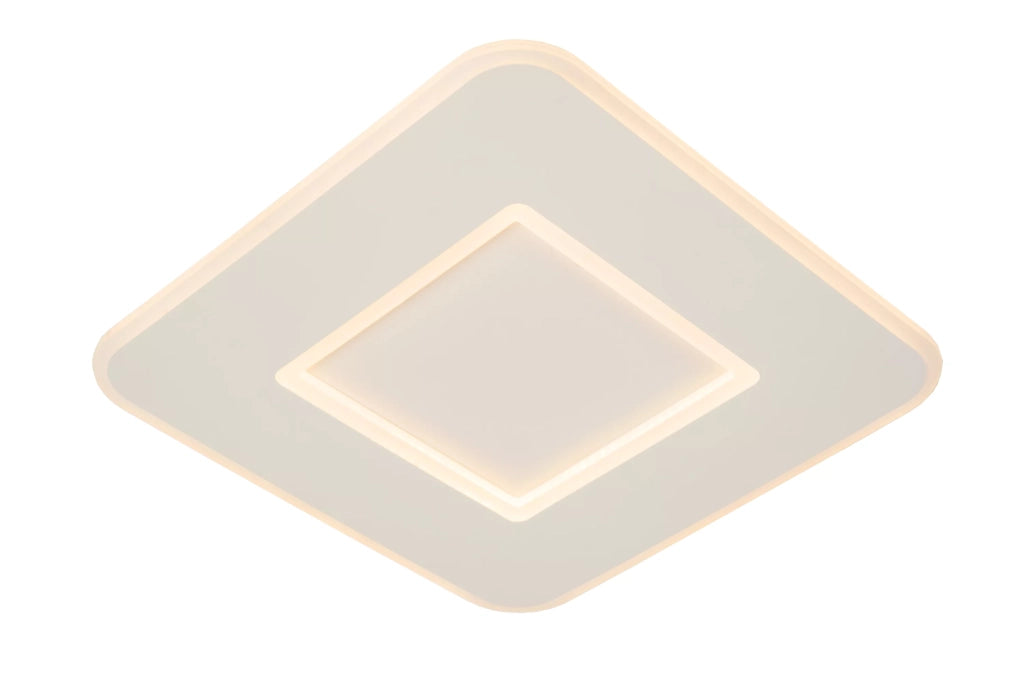 Plafoniera LED moderna quadrata 39,4cm 24W bianca Lucide