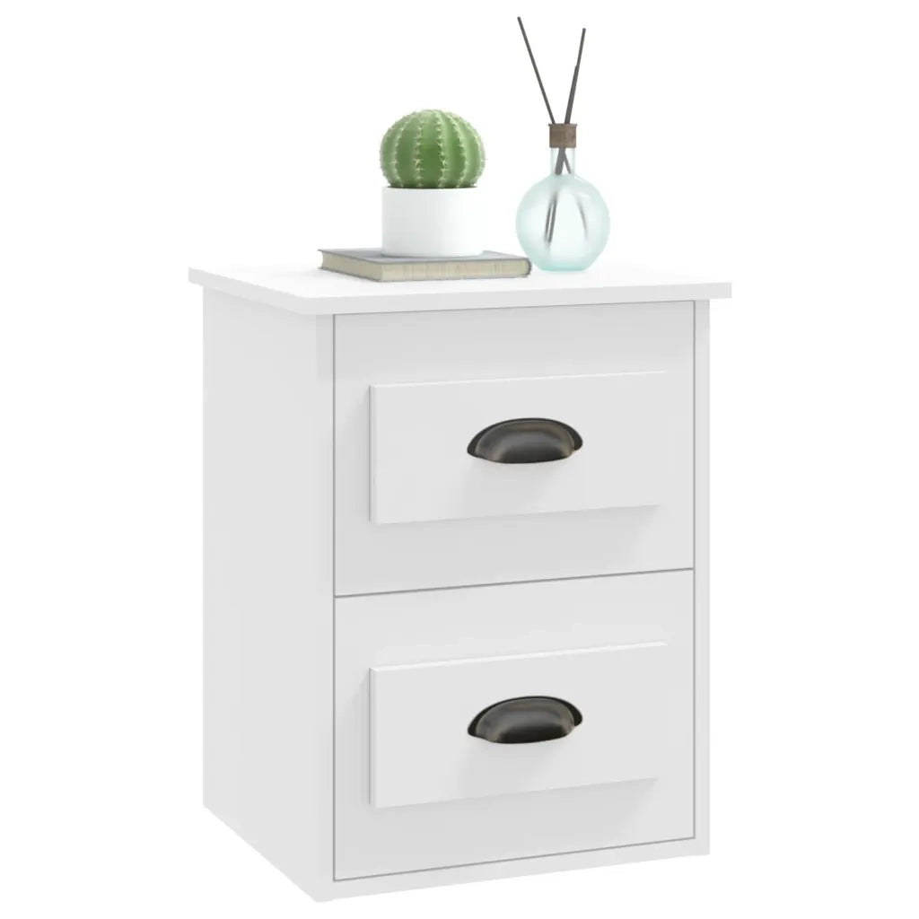 Comodini a Parete 2 pz-Set di 2 Tavolino da notte Bianchi 41,5x36x53 cm