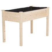 EasyComfort Letto per Orto Rialzato, Orto Urbano Pensile Tavolo Porta Piante con Fodera in Tessuto per Giardino, 122.5x56.5x76cm, Legno