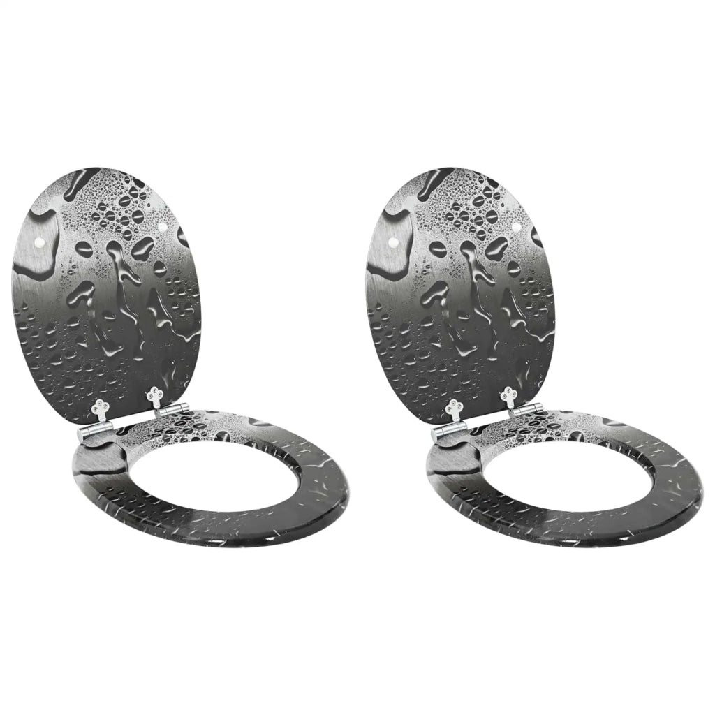 Sedile per toilette con chiusura morbida 2 pcs Grigio