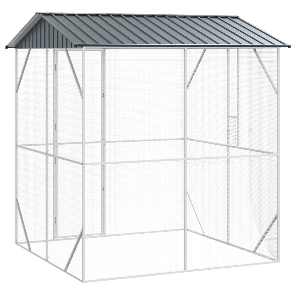 voliera per uccelli  antracite 210x227x247 cm acciaio