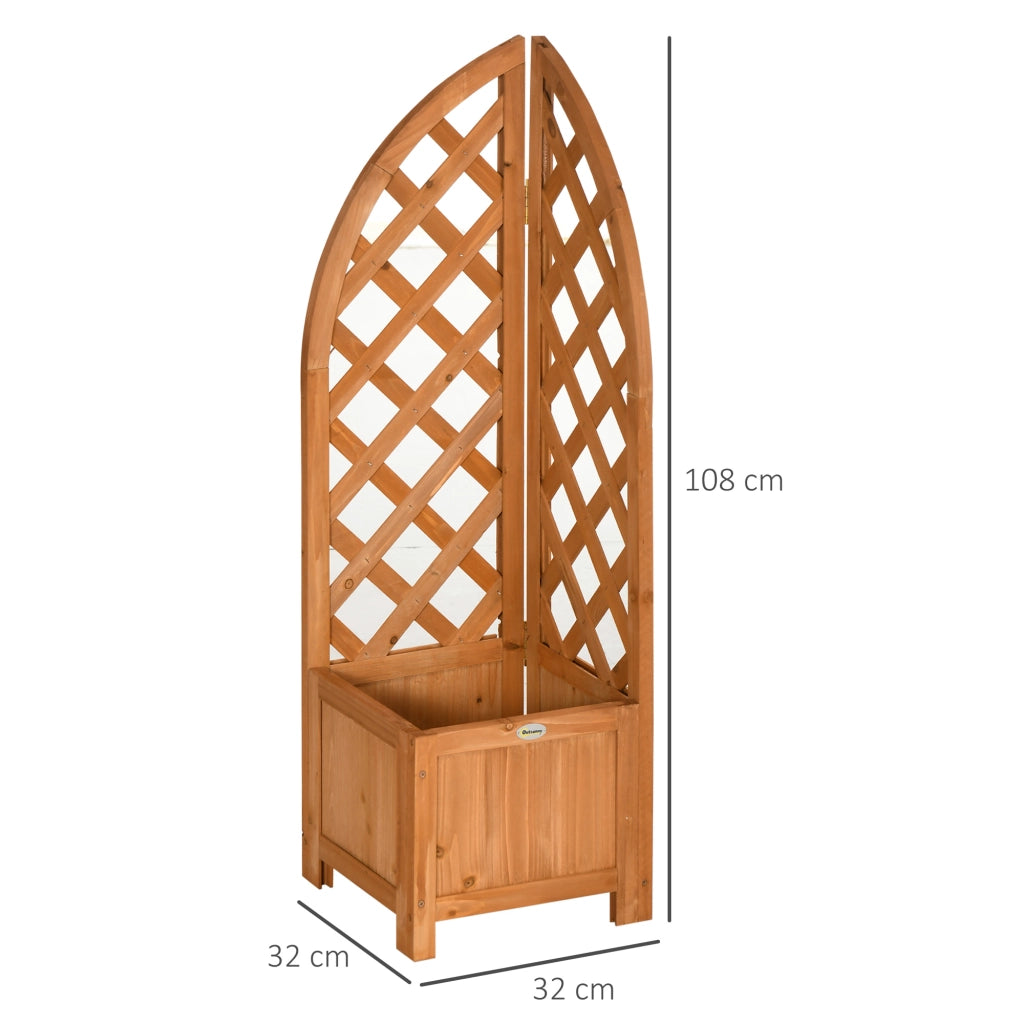 Fioriera con graticcio angolare ¨C zephmum ¨C marrone, legno, 32x32x108 cm