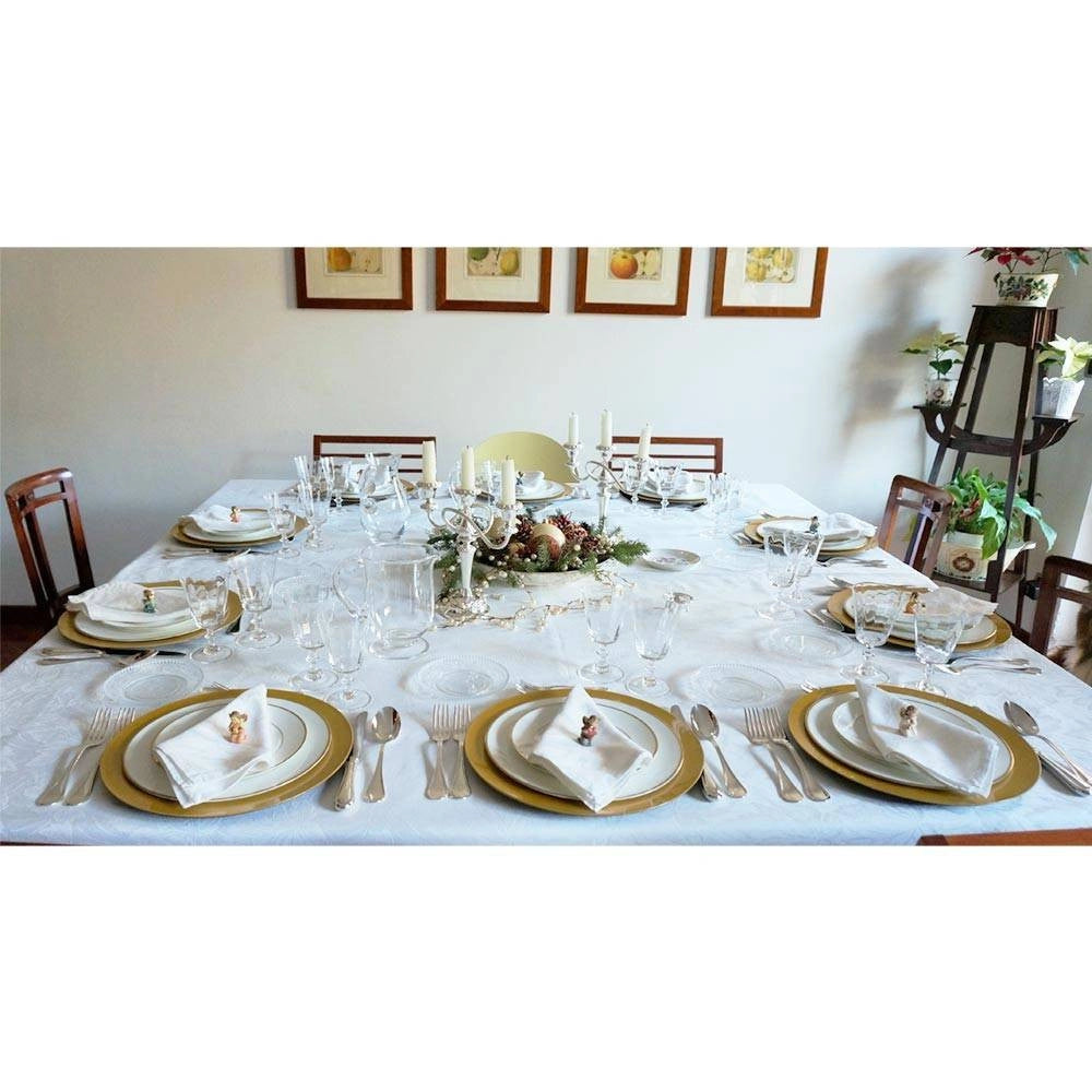 Trade Shop - 6 X Sottopiatti Natalizi In Plastica 33cm Decorazioni Natale Per La Tavola Gold -