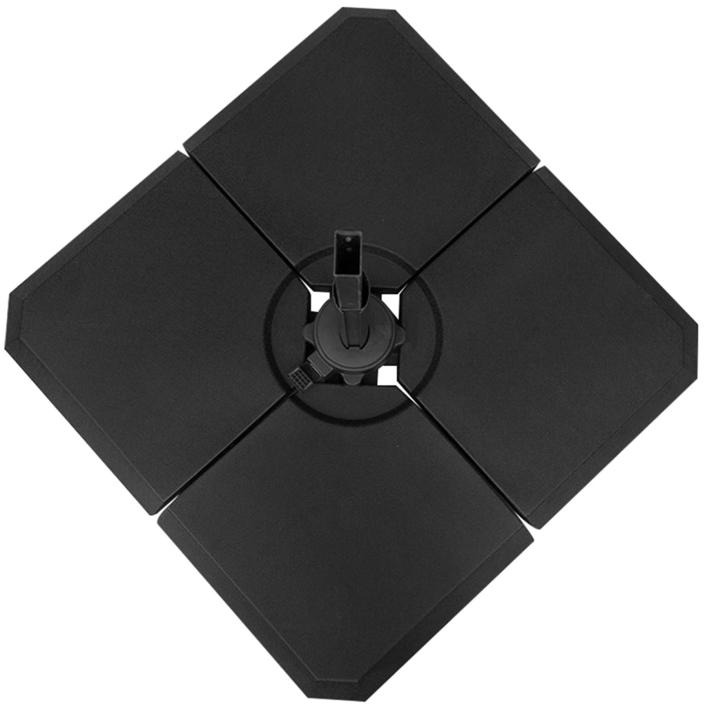 Peso per ombrellone 4 pezzi ¨C zephmum ¨C HDPE, nero, 100x100x9,5 cm