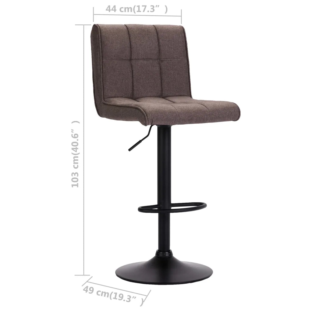 Sgabelli da Bar 2 pz Grigio Talpa in Tessuto 249612