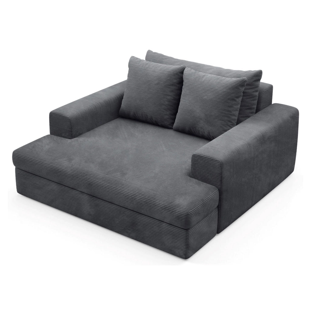 Comazzo, Divano Fisso 2 Posti Cuscini Sfoderabili, 162x167x86h cm Grigio Scuro