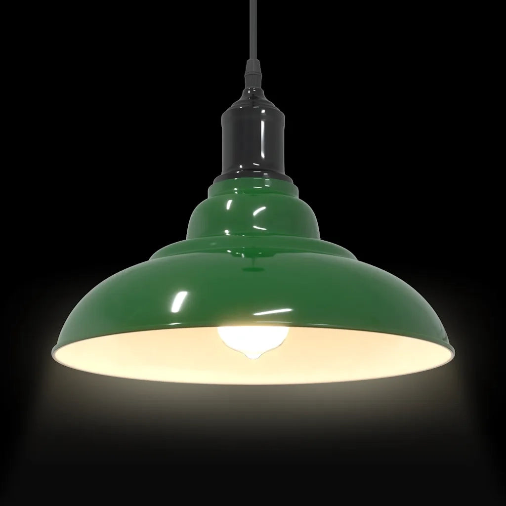 Lampada a Sospensione Regolabile E27 Verde Lucido ?31cm Metallo CFW7465765