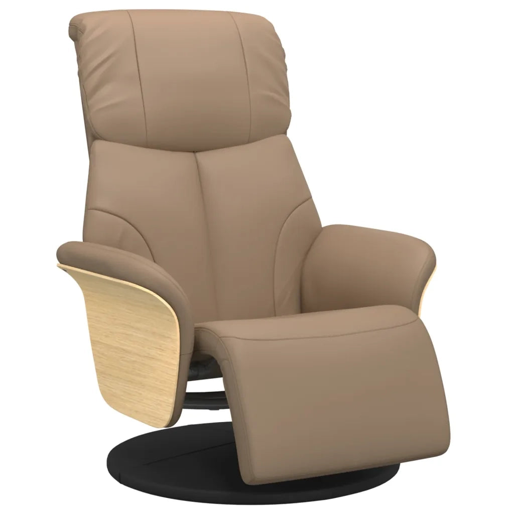 Poltrona Reclinabile con Poggiapiedi Cappuccino in Similpelle 356628