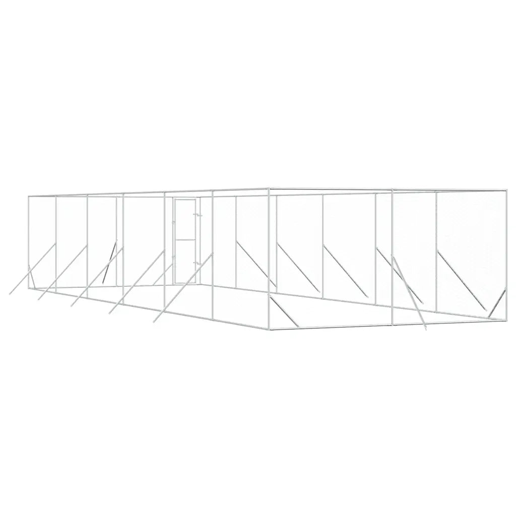 Cuccia per Cani da Esterno Argento 4x12x2 m in Acciaio Zincato 3190457