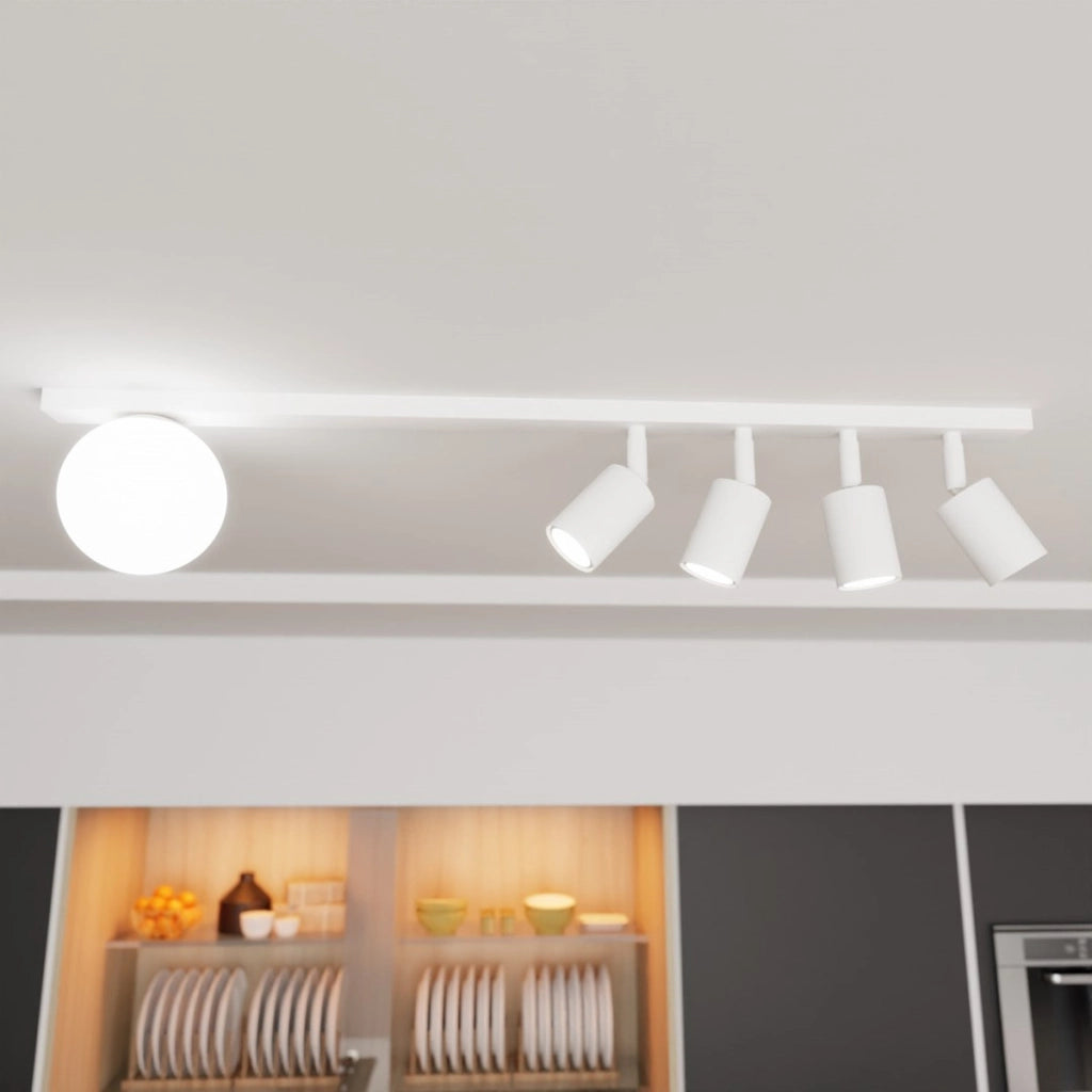 Lampada a sospensione Baster in acciaio bianco