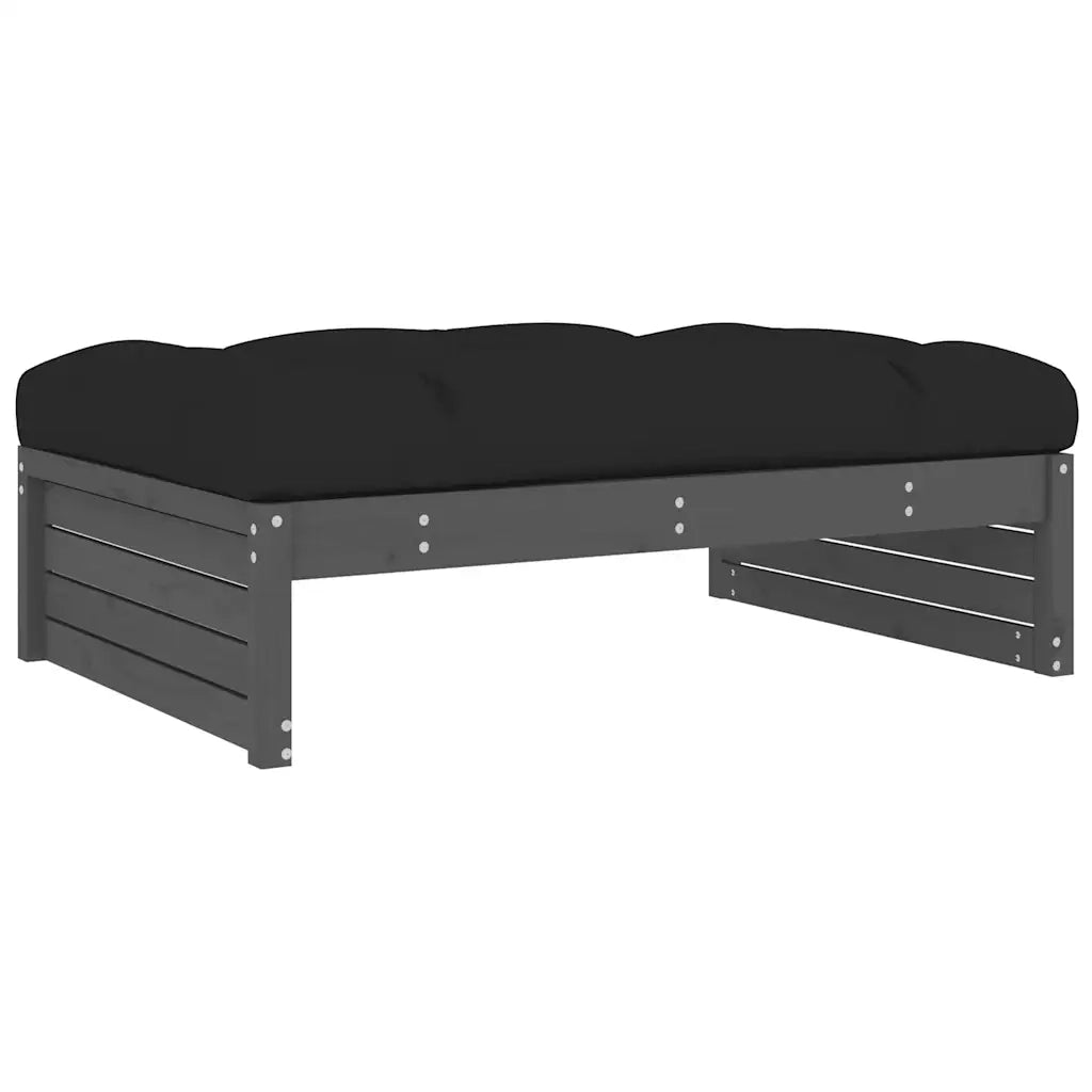 Sedia da giardino-Poggiapiedi da Giardino 120x80 cm Legno Massello di Pino Grigio 805030