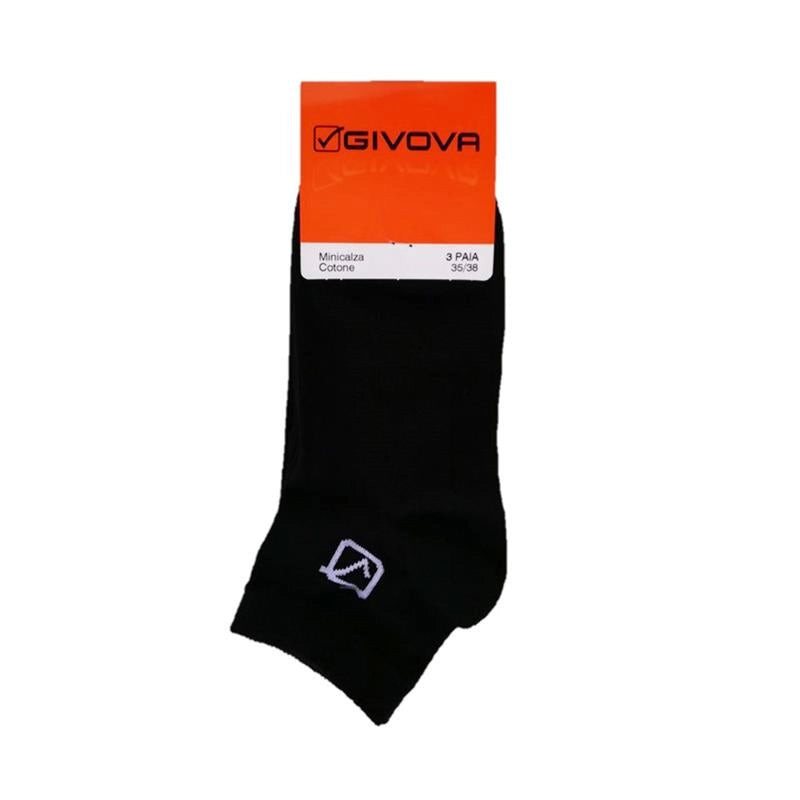 GIVOVA MINI CALZA TAGLIA 39/42 DA UOMO MAGLIA JERSEY IN COTONE PACK DA 3 PZ NERO