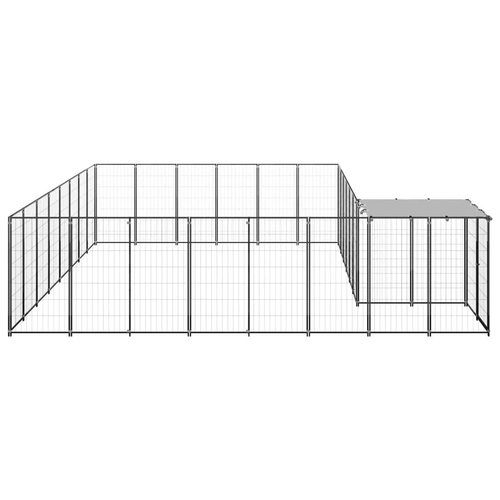 Recinto per animali da esterno per cani 15,73 m² 110 cm acciaio nero 02_0000498