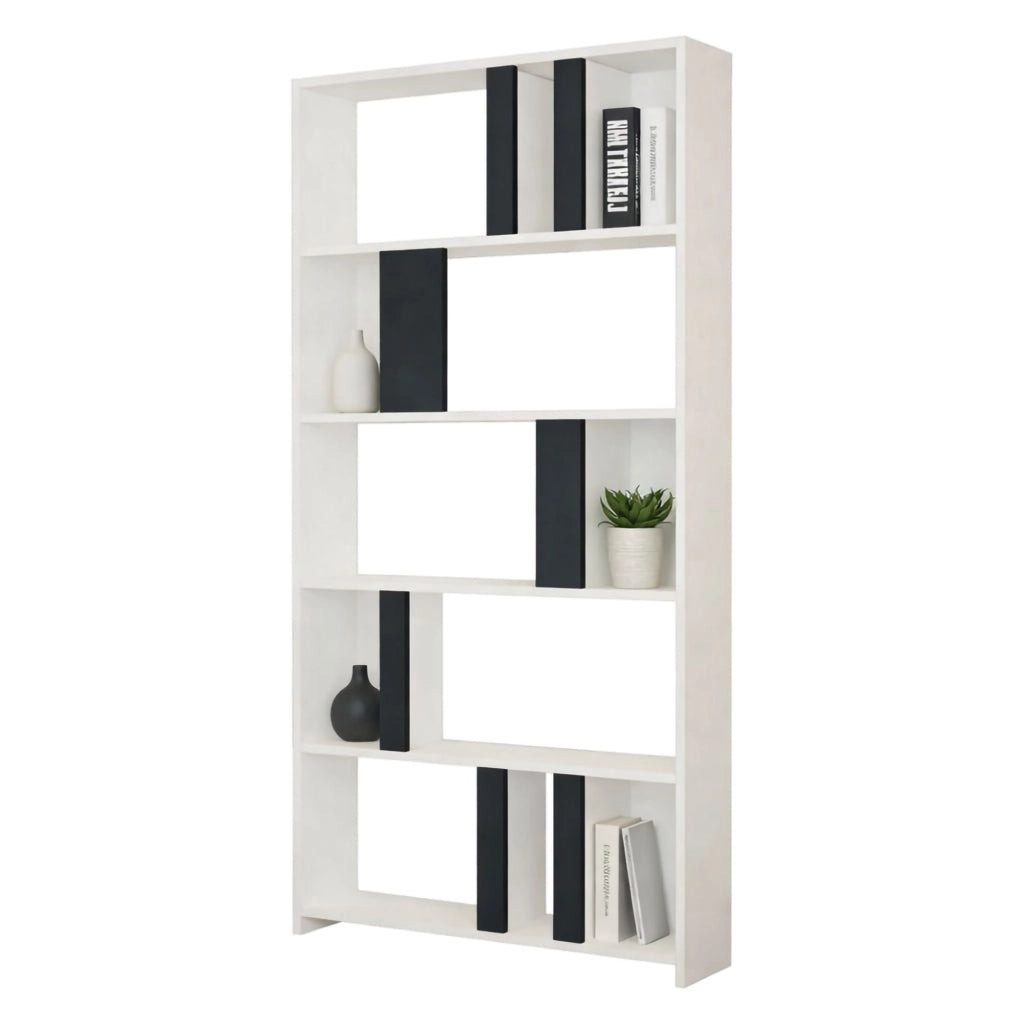 Biblioteca Tribogna, Libreria 4 Ripiani, 90x20x180h cm Bianco