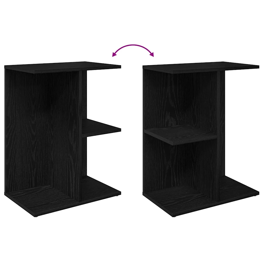 Comodini 2 pz-Set di 2 Tavolino da notte Rovere Nero 46,5x29x61 cm in Legno Multistrato