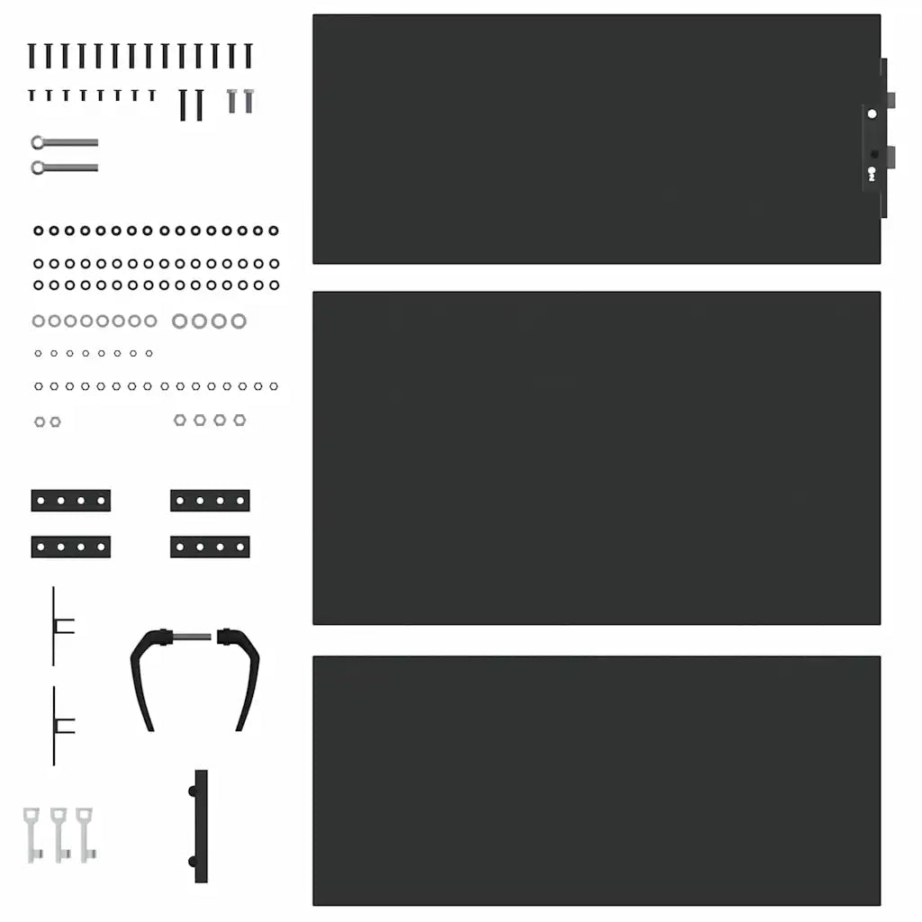 vidaXL Cancello da giardino con blocco Nero 105 x 150 cm
