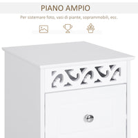 Mobiletto Bagno Cassettiera 3 Cassetti in Legno 30x30x68.5 cm  Floreare Bianco