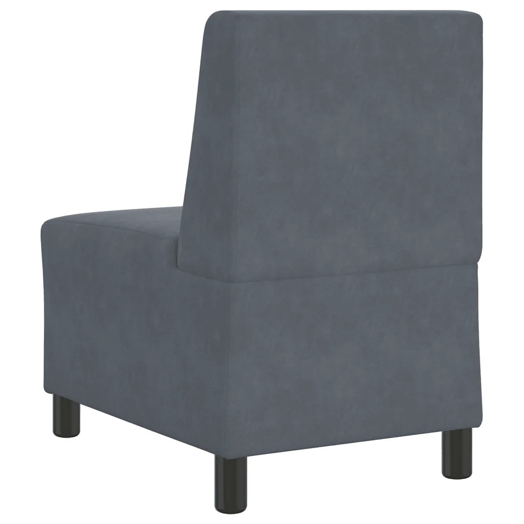 Divano componibile senza braccioli grigio scuro 55 cm in velluto 4108480