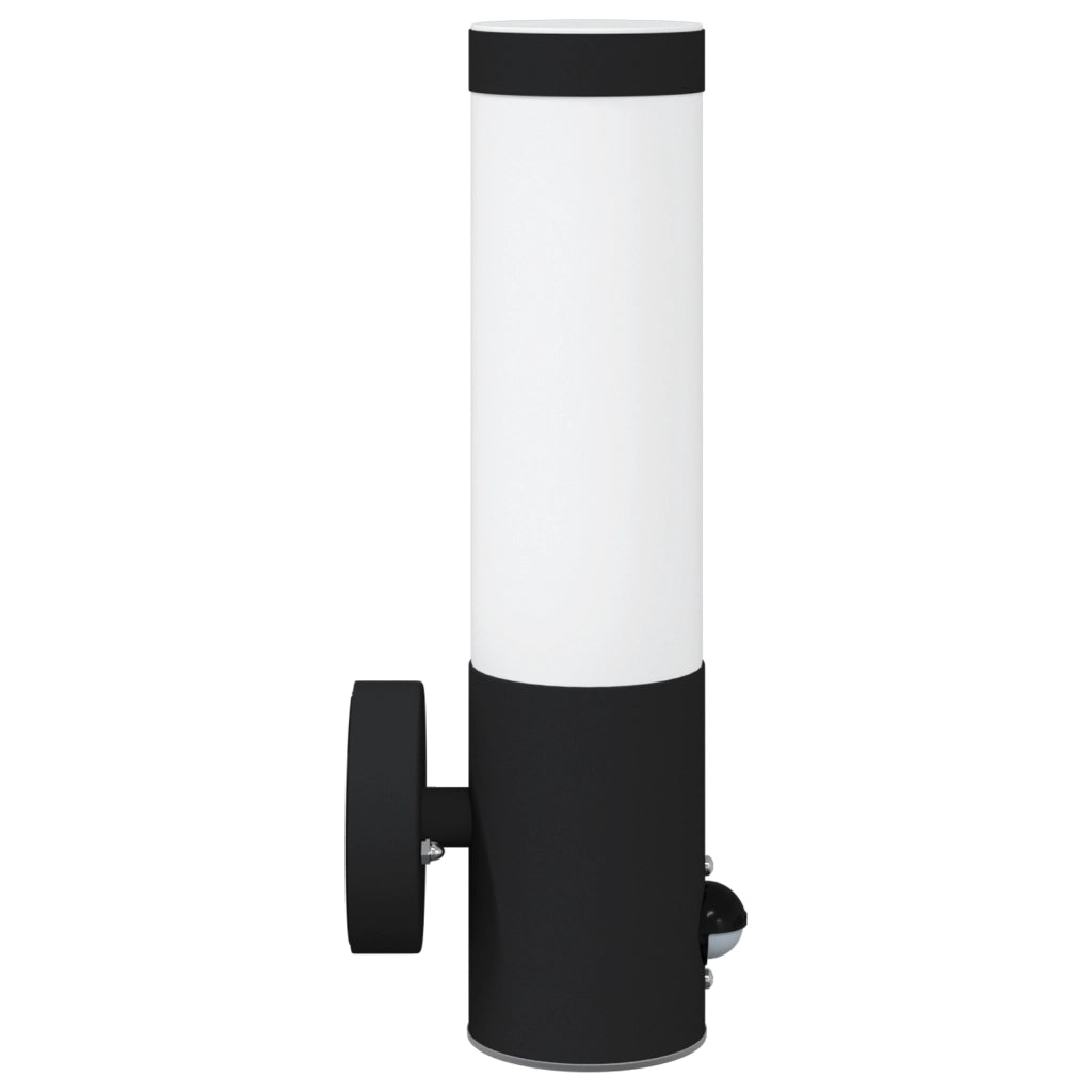 Lampade da esterno  con sensore 2 pezzi Acciaio inossidabile nero IP44
