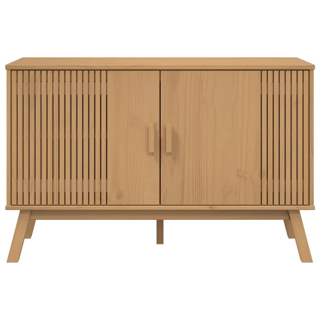 Buffet credenza cassettiera armadio mobile contenitore organizer per cucina soggiorno salotto 114 x 43 x 73,5 cm legno massello di pino marrone 02_0036178