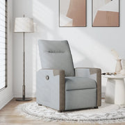 Divano Sedia-Poltrona Reclinabile in Tessuto Grigio Chiaro 946567
