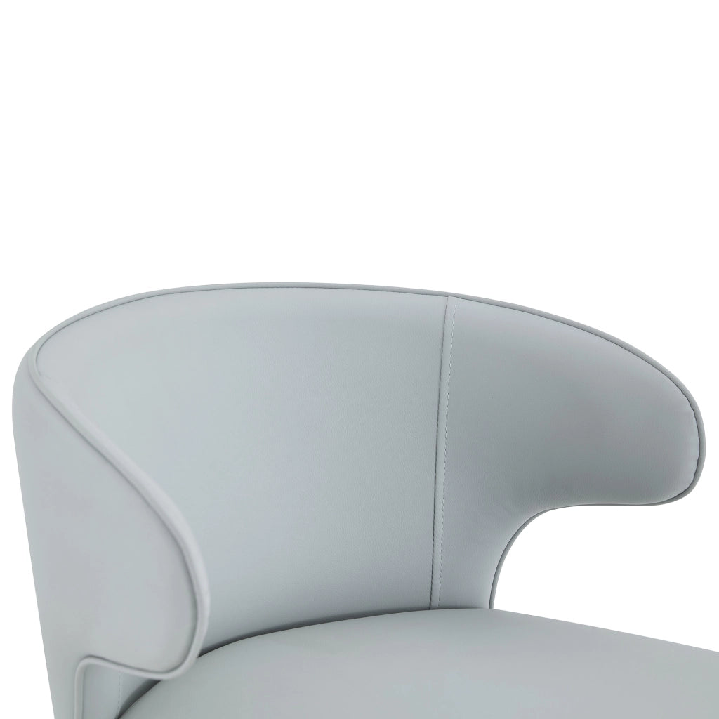 Set di 2 sgabelli da bar con schienale ergonomico girevole e altezza regolabile in PU grigio chiaro
