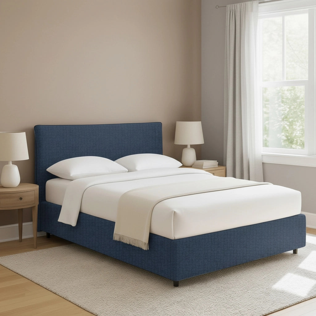 Oldham, Letto Piazza e Mezza Sfoderabile Made in Italy, blu