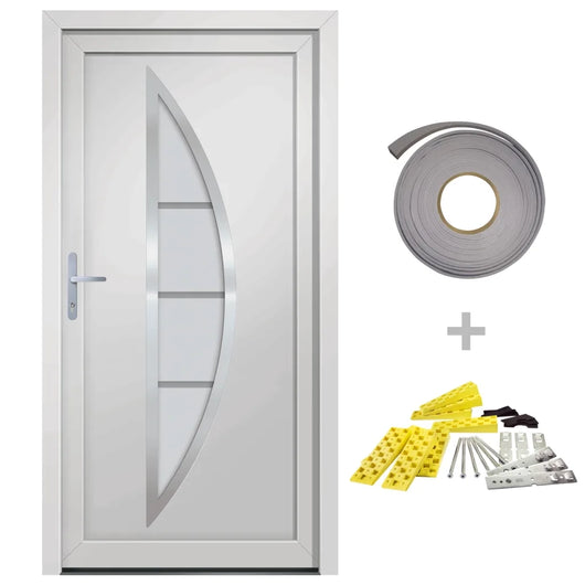 Porta Ingresso Bianca 108x200 cm in PVC 3187865
