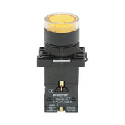 Pulsante indicatore LED giallo con resistenza integrata 1NO, 220V, LAY5 Breckner Germany